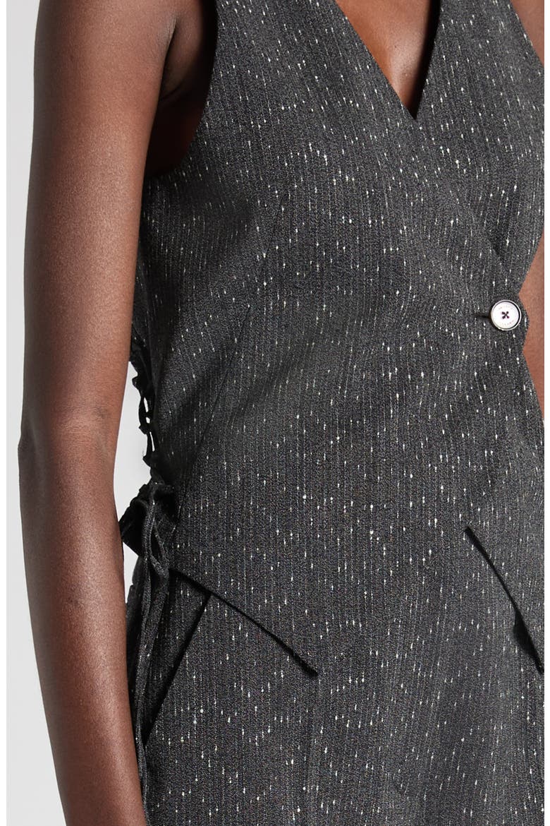 Lace-Up Wool Blend Slub Vest, Alternate, color, GREY