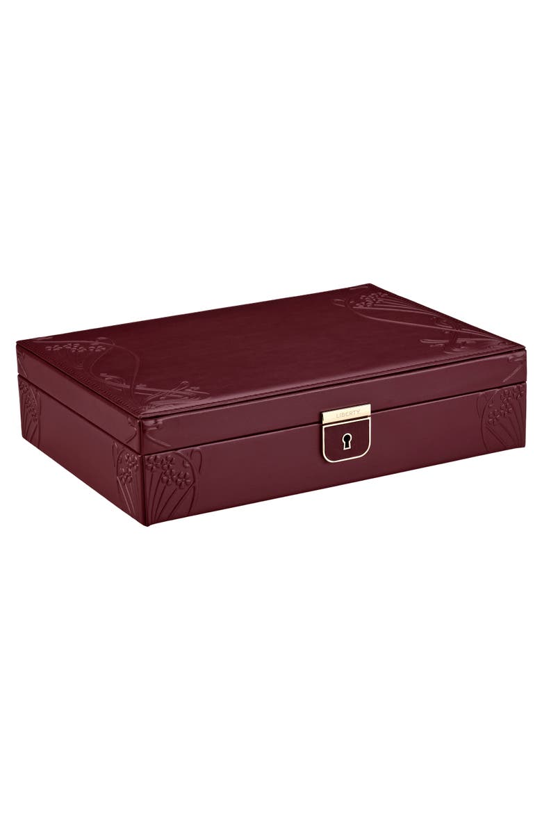 X LIBERTY Medium Jewelry Box, Alternate, color, Burgundy