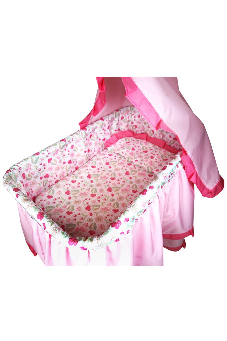 Deluxe Canopy Doll Bed, Pink & Floral, Fits Up to 18 Inches, Alternate, color, Pink