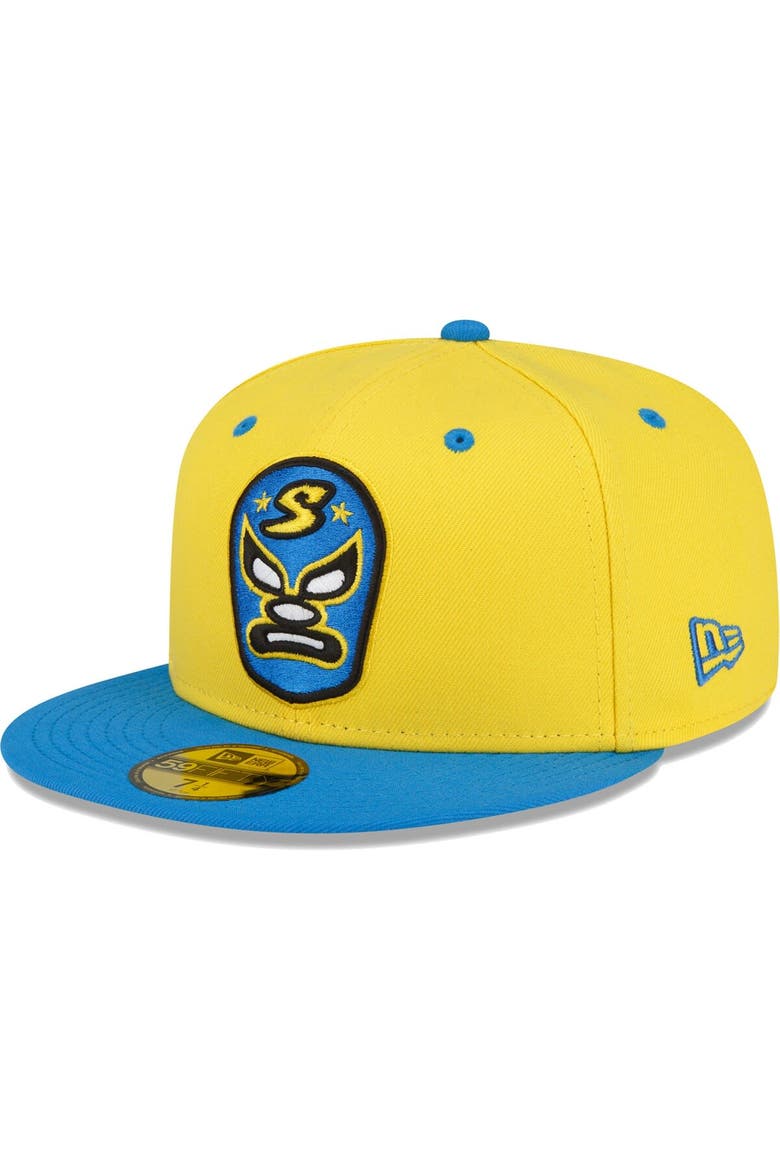 Men's New Era Yellow Sacramento River Cats Copa De La Diversion 59FIFTY Fitted Hat, Alternate, color, Yellow