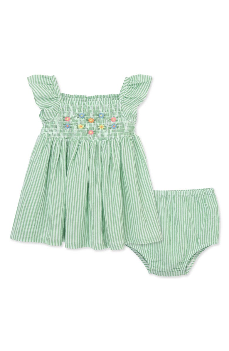 Little Me Embroidered Smocked Sundress, Alternate, color,