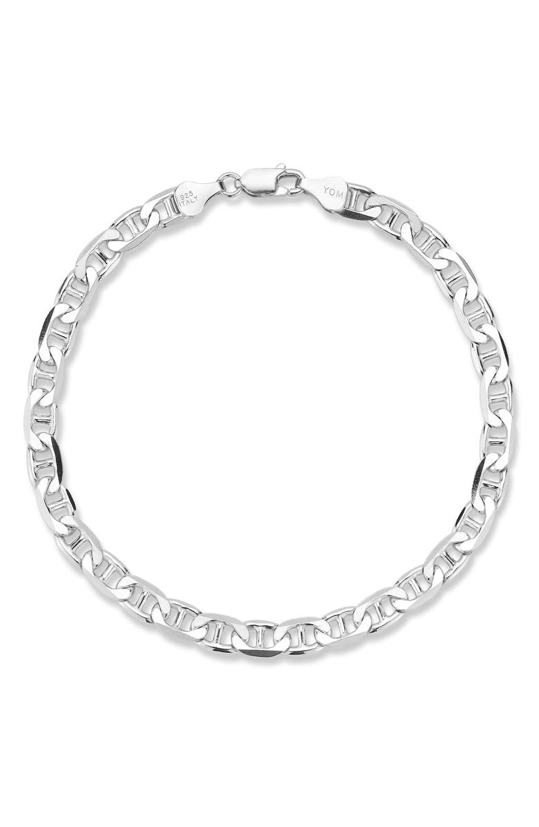 Yield of Men Sterling Silver 6mm Mariner Chain Bracelet, Main, color, Silver