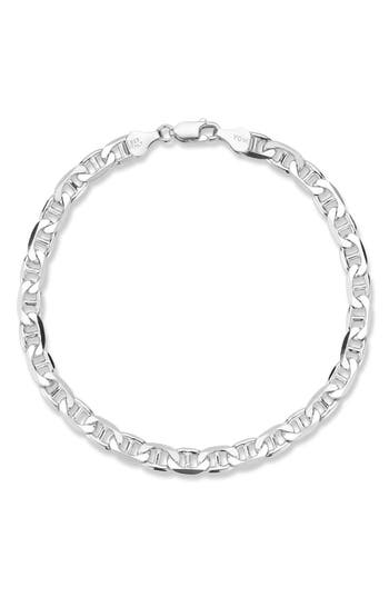 Yield Of Men Sterling Silver 6mm Mariner Chain Bracelet In Red