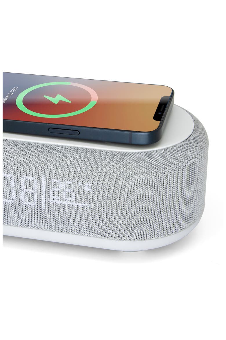 Wireless Speaker Alarm Clock, Alternate, color, GRAY