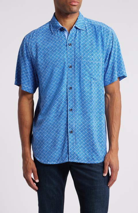 Veracruz Cay Rio Geo Short Sleeve Button-Up Shirt (Big & Tall)