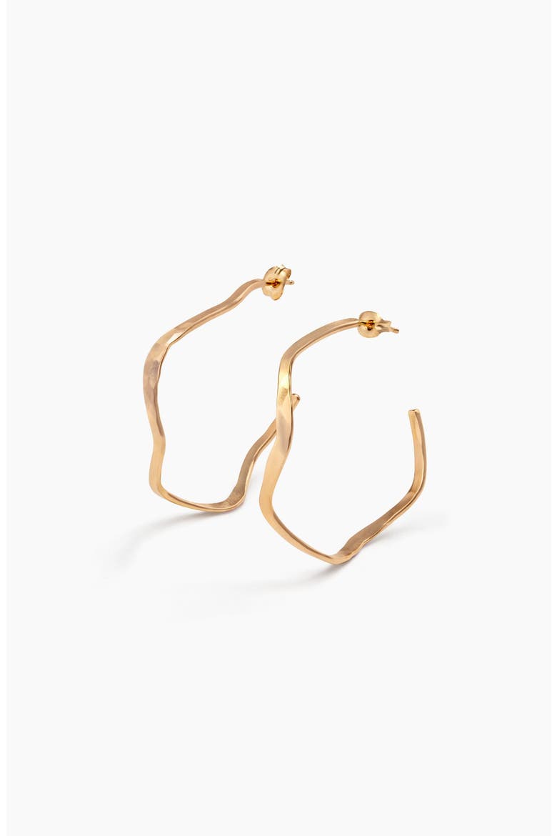 Olivia Wavy Hoops, Main, color, Gold