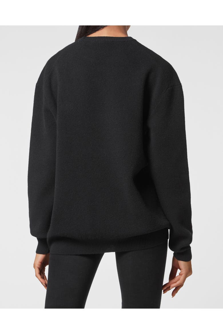 Pullover Round Neck Skull&Bones Women, Alternate, color, black