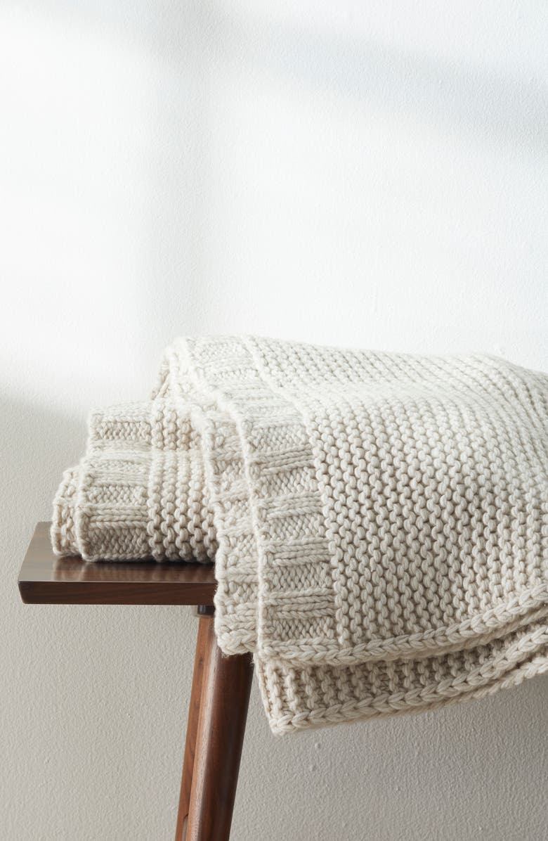 Nordstrom Heathered Knit Throw Blanket, Alternate, color,