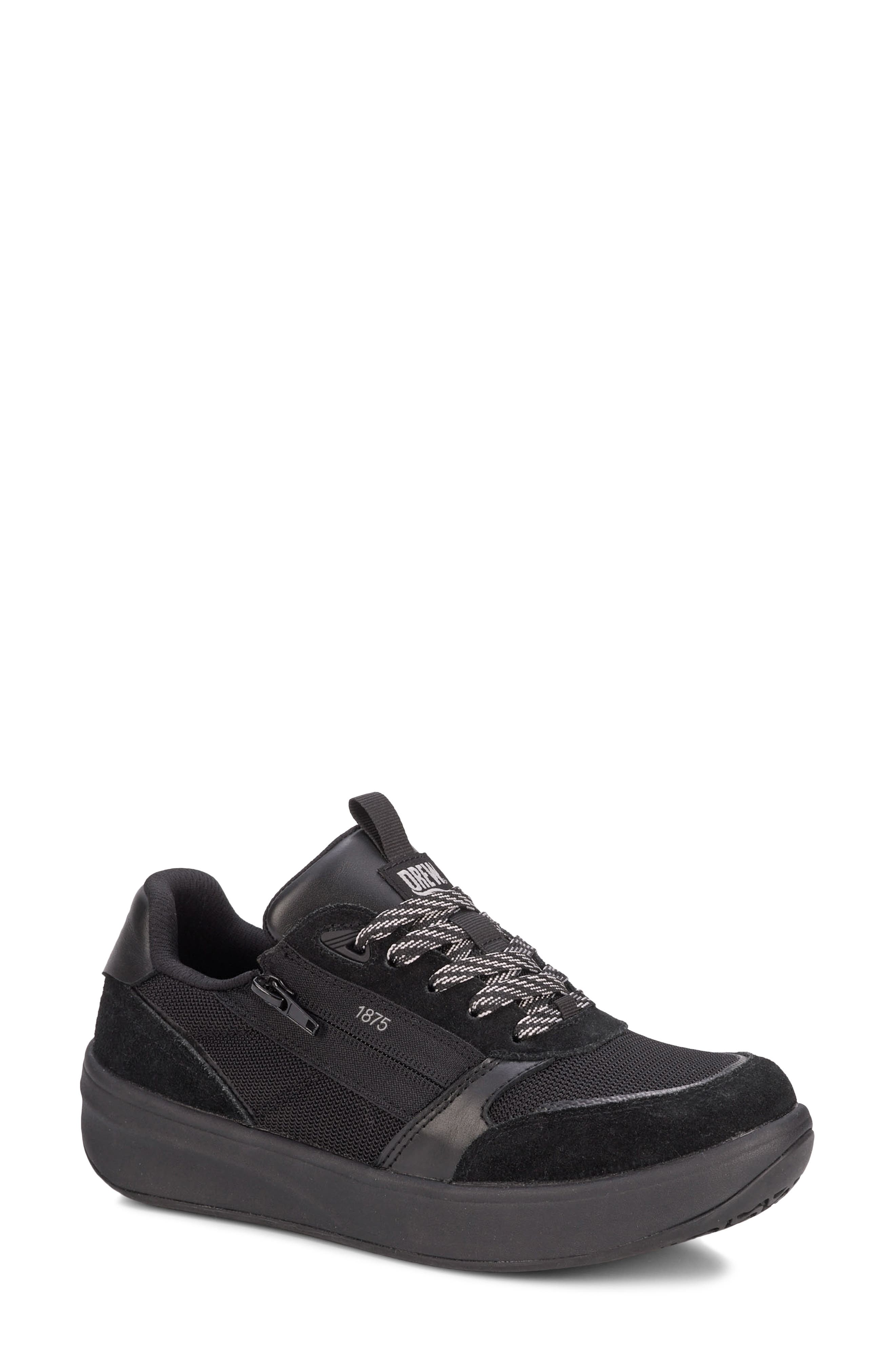 DREW Happy Sneaker, Main, color, Solid Black Combo