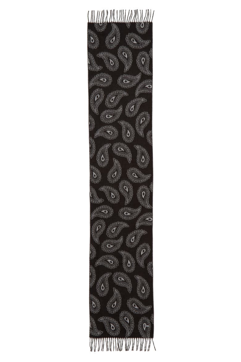 Paisley Scarf, Alternate, color, BLACK