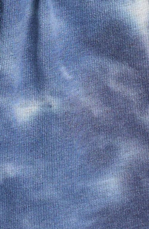 Shop Splendid Ripple Polo & Tie Dye Sweat Shorts Set In Blue Tie Dye