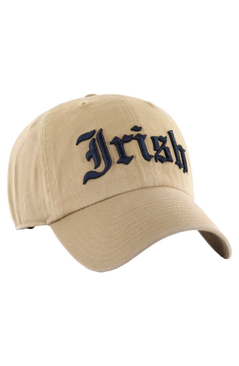 '47 Men's '47 Khaki Notre Dame Fighting Irish Vault Clean Up Adjustable Hat, Alternate, color,