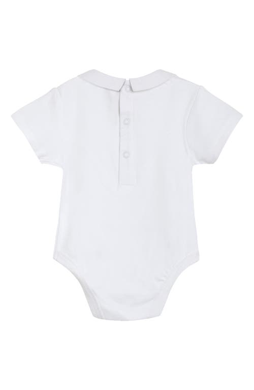 Jojo Maman Bébé Jojo Maman Bebe Cotton Bodysuit & Chick Embroidered Seersucker Overalls Set In Yellow