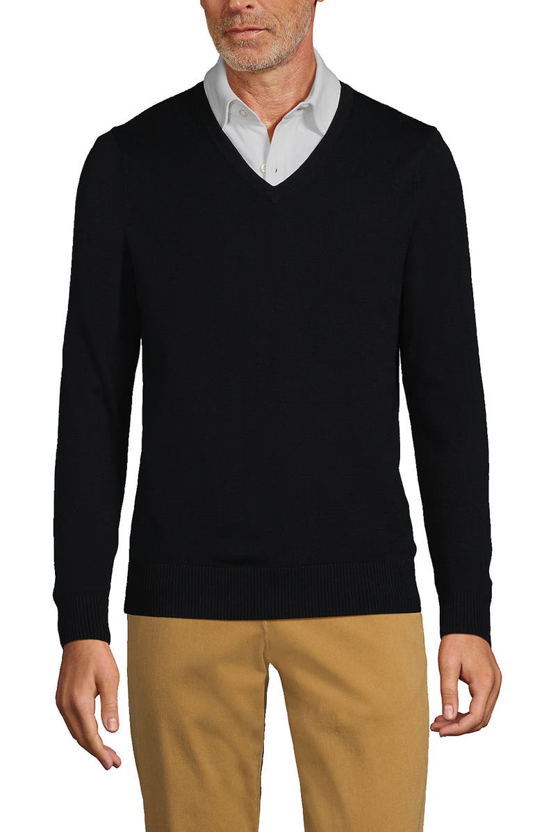 Lands' End Cotton Modal V-neck Sweater, Alternate, color, 