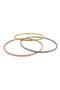 Set of 3 Water Resistant Mixed Metal CZ Bangle Bracelets