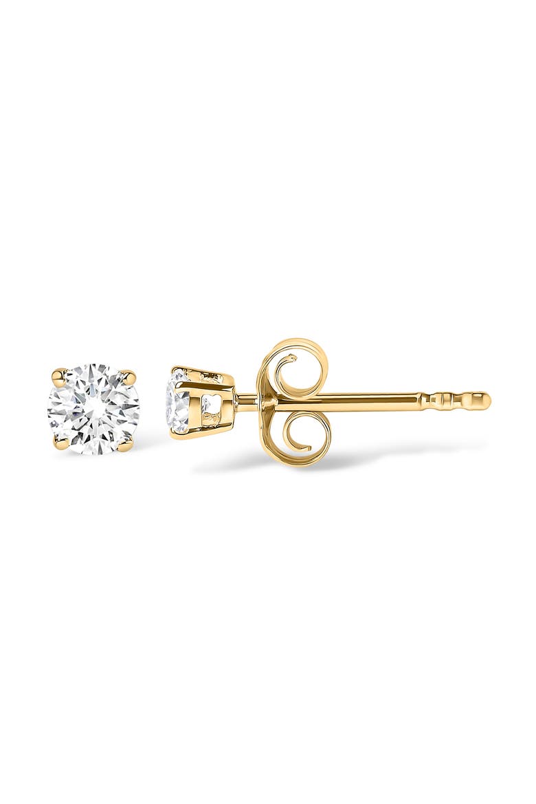 14K Gold 1.0 Cttw Lab Grown Diamond Solitaire Stud Earrings, Alternate, color, Yellow