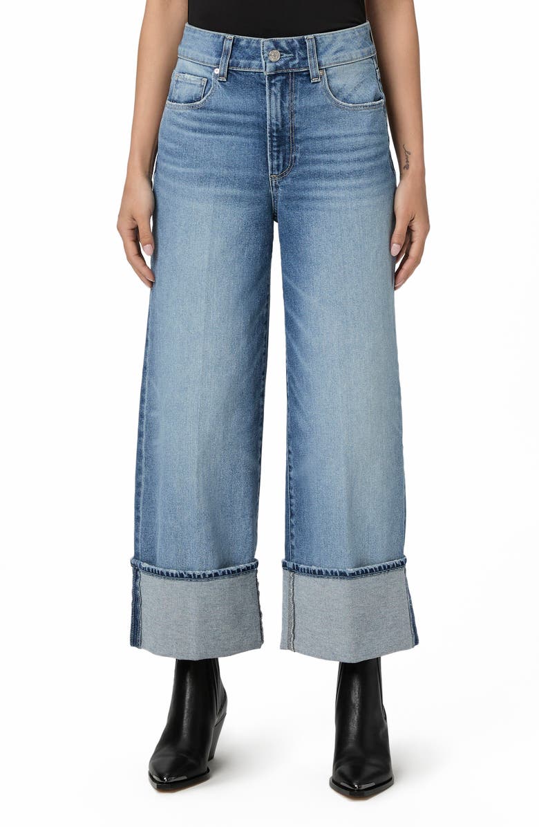 PAIGE Sasha Cuffed High Waist Ankle Wide Leg Jeans, Main, color, 
