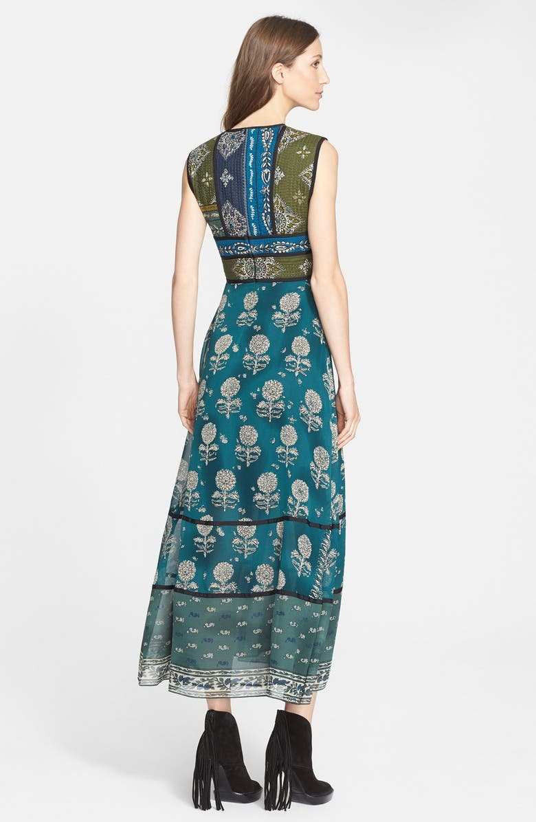 Burberry Prorsum Bohemian Geometric Print Silk Maxi Dress, Alternate, color, 