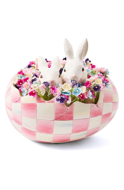 Bubblegum Check Peekaboo Bunny Egg Figurine