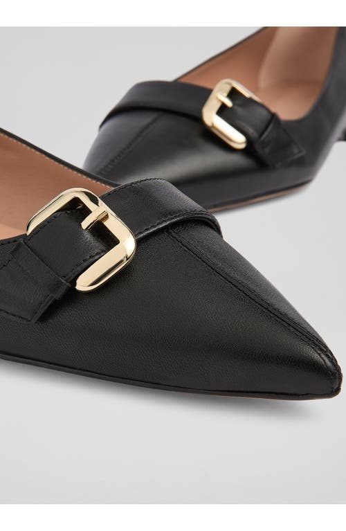 Lk Bennett Tory Oloid Pointed Toe Flat In Black