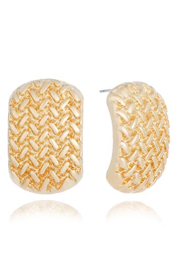 Ettika Woven Half Hoop Earrings In Gold