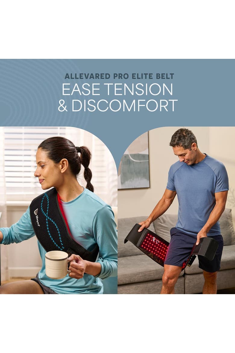 Allevared Elite Red Light Therapy Belt 660nm & 850nm Rechargeable Infrared light, Alternate, color, Black