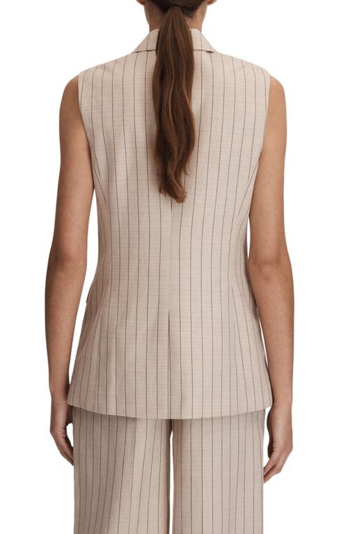 Reiss Odette Pinstripe Double Breasted Blazer In Neutral