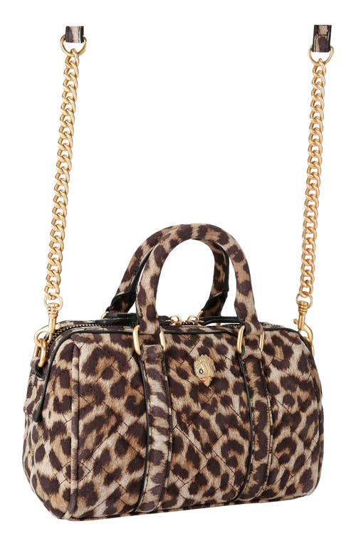 Kurt Geiger Kensington Boston Leopard Print Leather Handbag In Brown