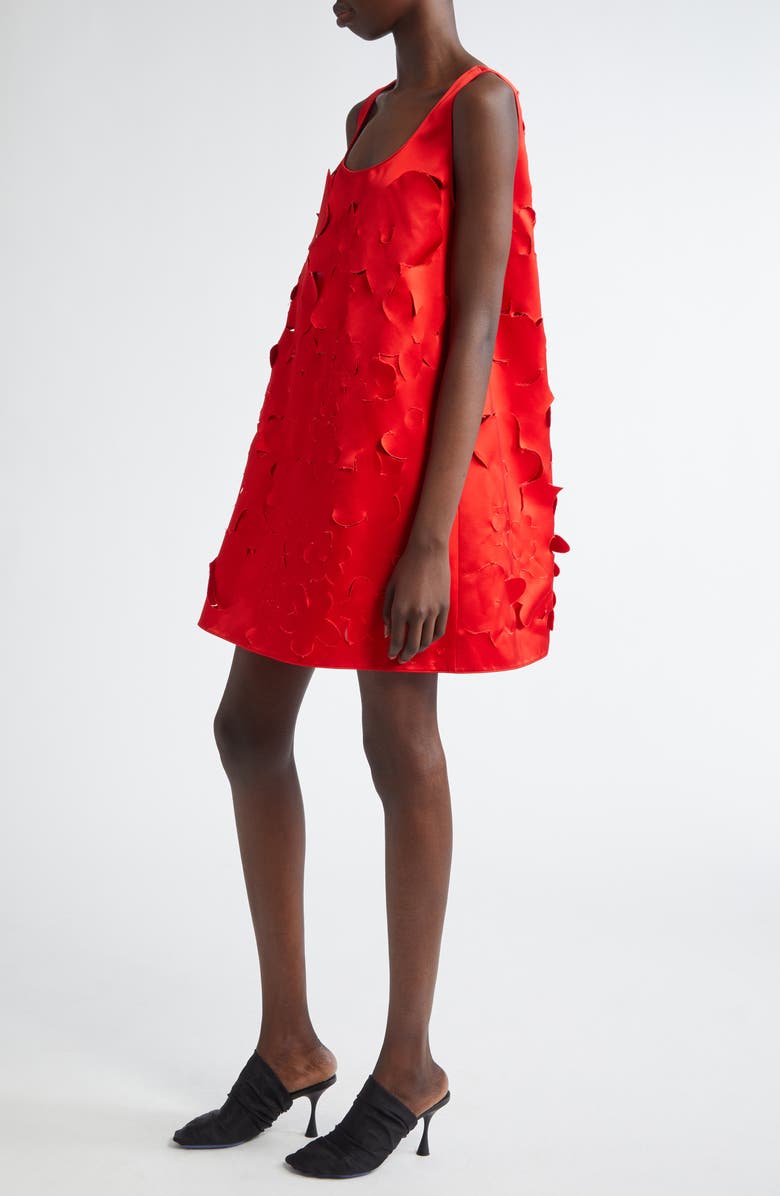 Marni Floral Cutout Duchesse Satin Mindress, Alternate, color,