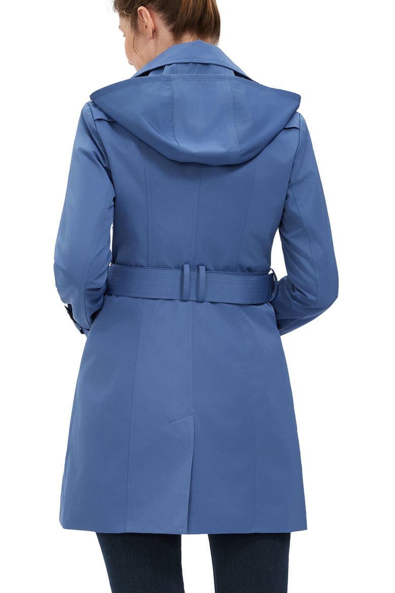 Women's Rosie Hooded Trench Coat, Alternate, color, Cobalt Saphire