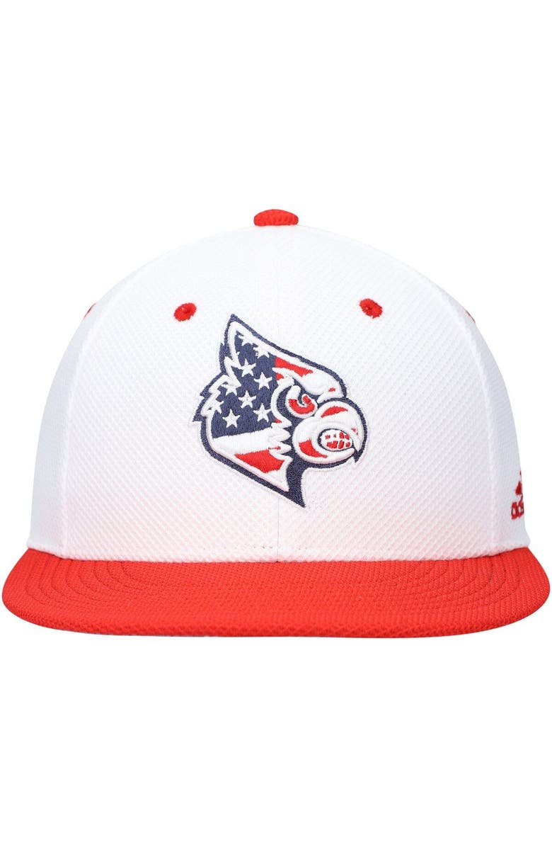 adidas Men's adidas White Louisville Cardinals On-Field Baseball Fitted Hat, Alternate, color, 