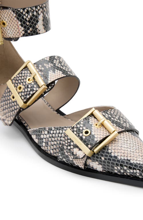 ALLSAINTS ALLSAINTS SUTTON SNAKESKIN EMBOSSED POINTED TOE FLAT