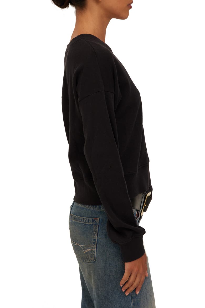 Mulholland Cotton V-Neck Sweatshirt, Alternate, color, BLACK