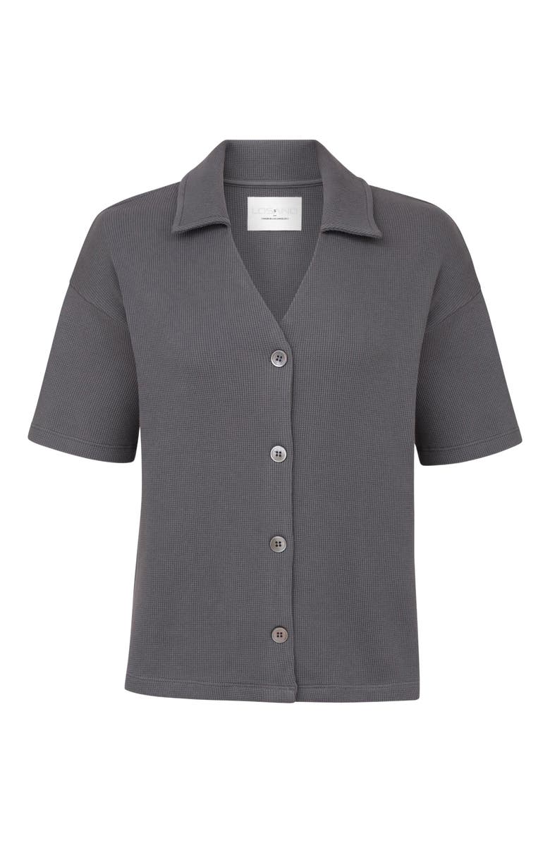 Losano Organic Cotton Button Down Shirt, Alternate, color, Charcoal
