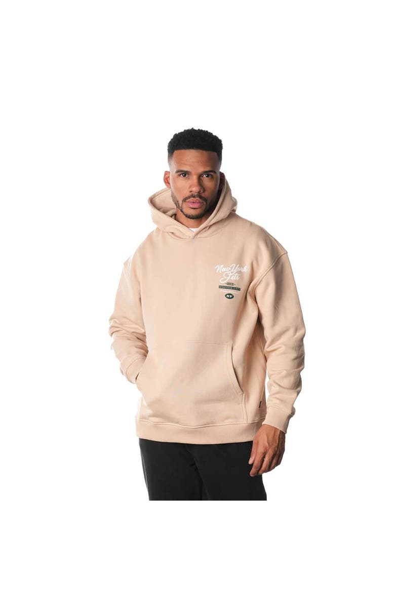 THE WILD COLLECTIVE Unisex The Wild Collective Cream New York Jets Fleece Pullover Hoodie, Main, color, Cream