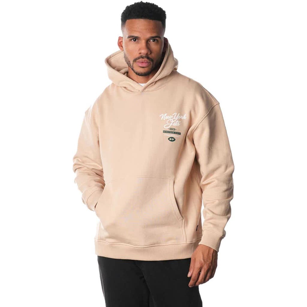 The Wild Collective Unisex Cream New York Jets Fleece Pullover Hoodie In White
