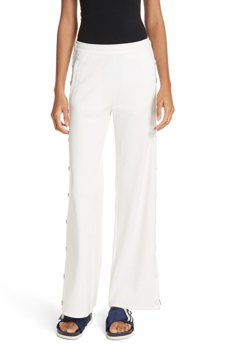 Tory Sport Banner Tearaway Track Pants, Main, color, SNOW WHITE