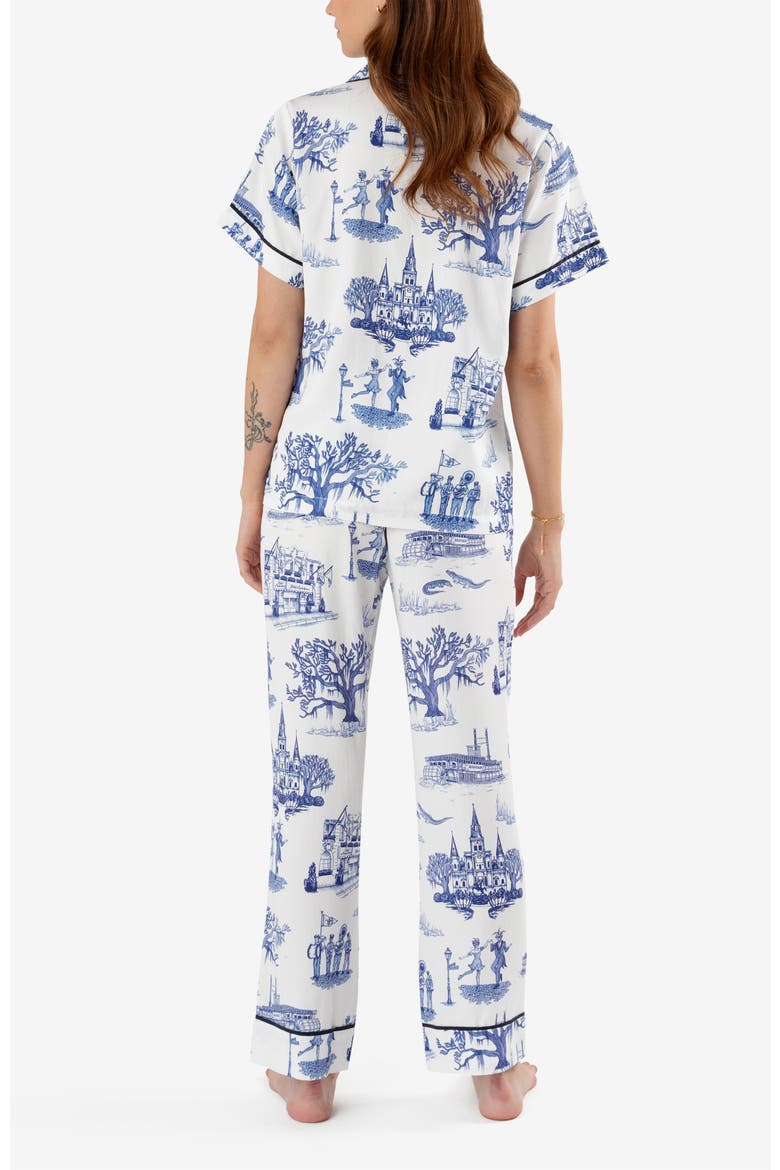New Orleans Toile Pants Set, Alternate, color, Navy