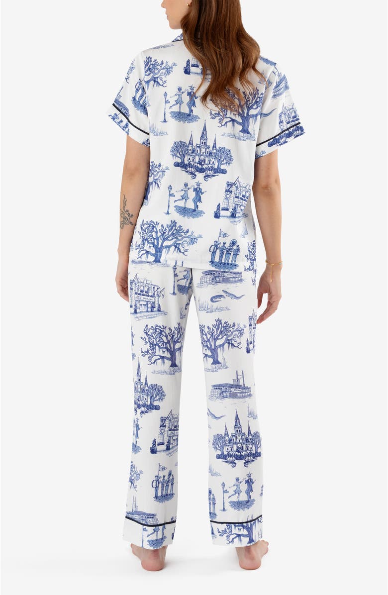 Katie Kime New Orleans Toile Pants Set, Alternate, color, Navy