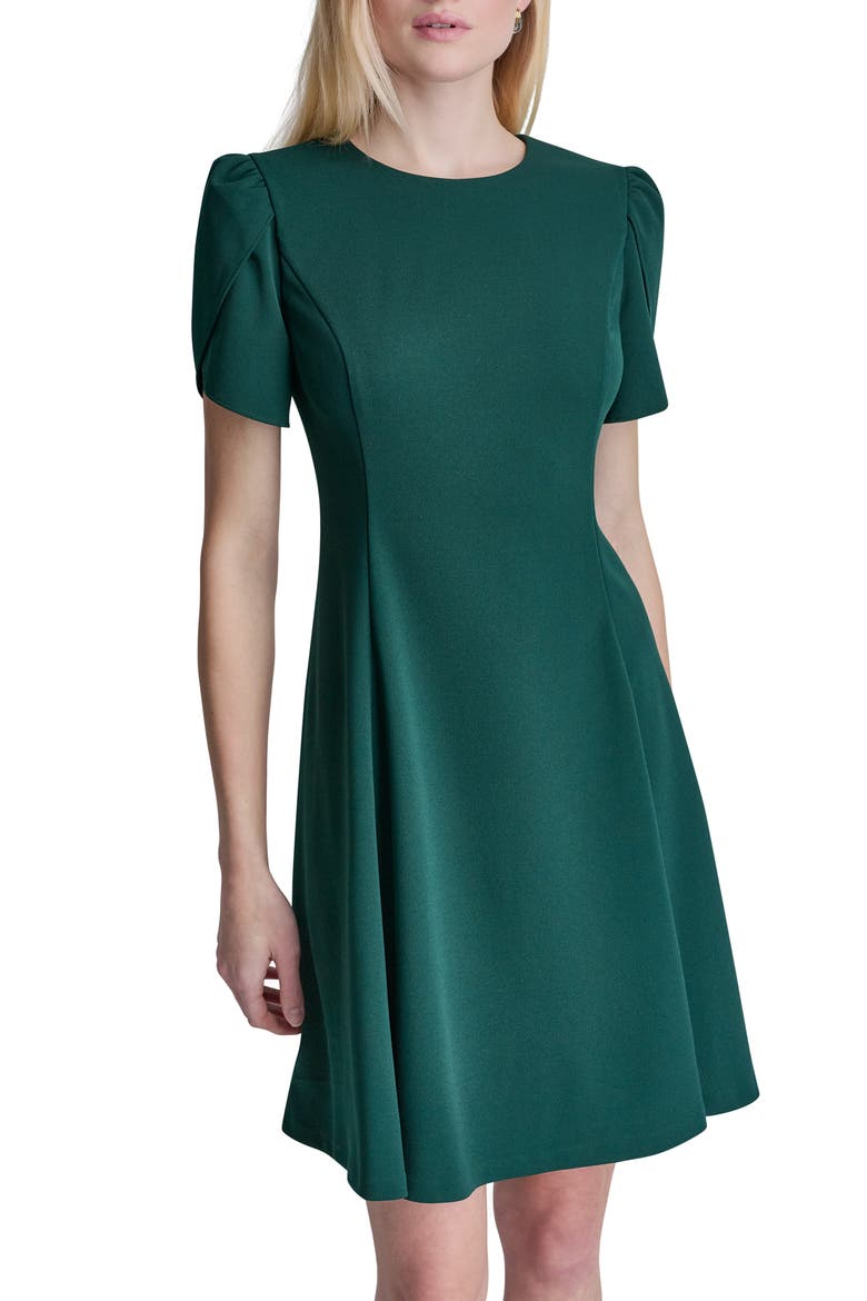Tulip Short Sleeve A-Line Dress, Alternate, color, MALACHITE