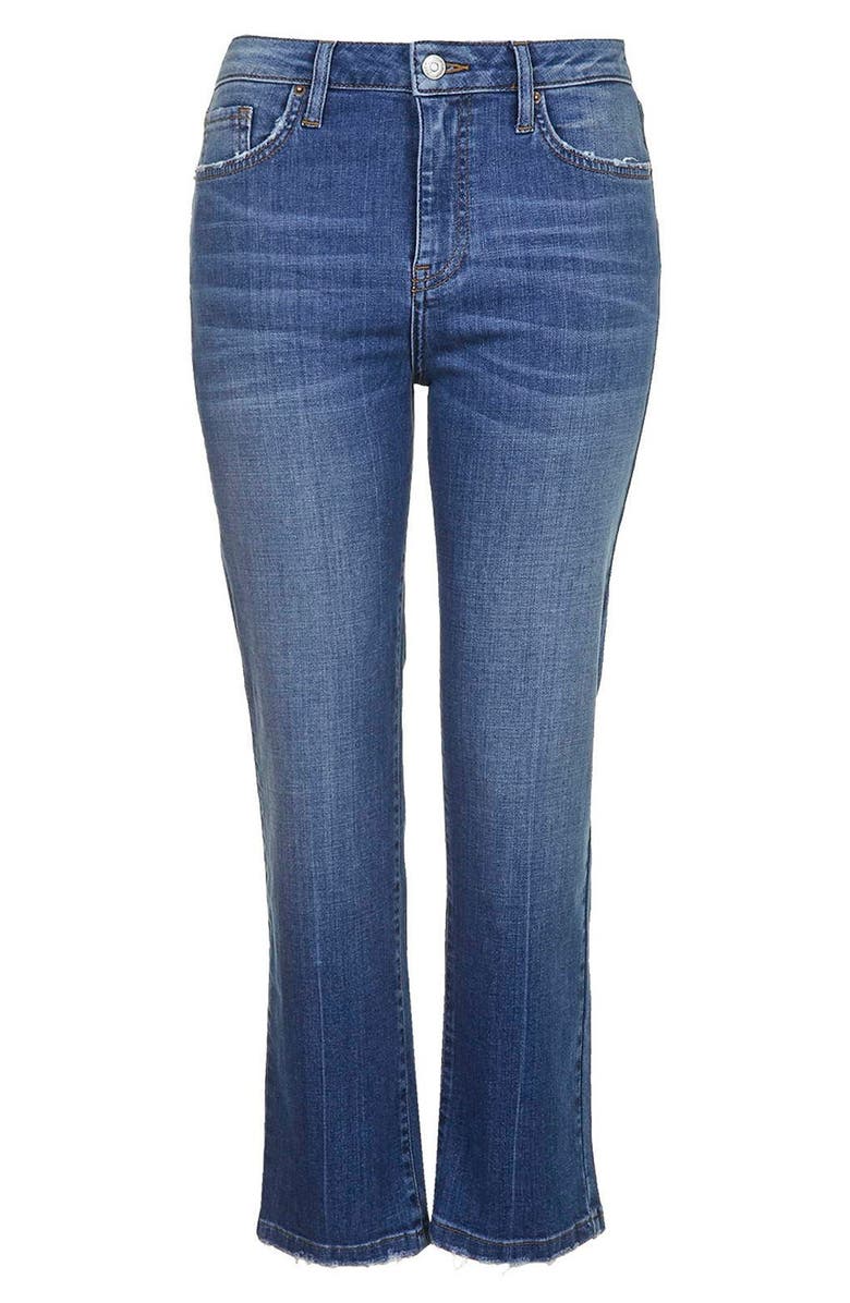 Topshop Flared Crop Jeans, Alternate, color, 