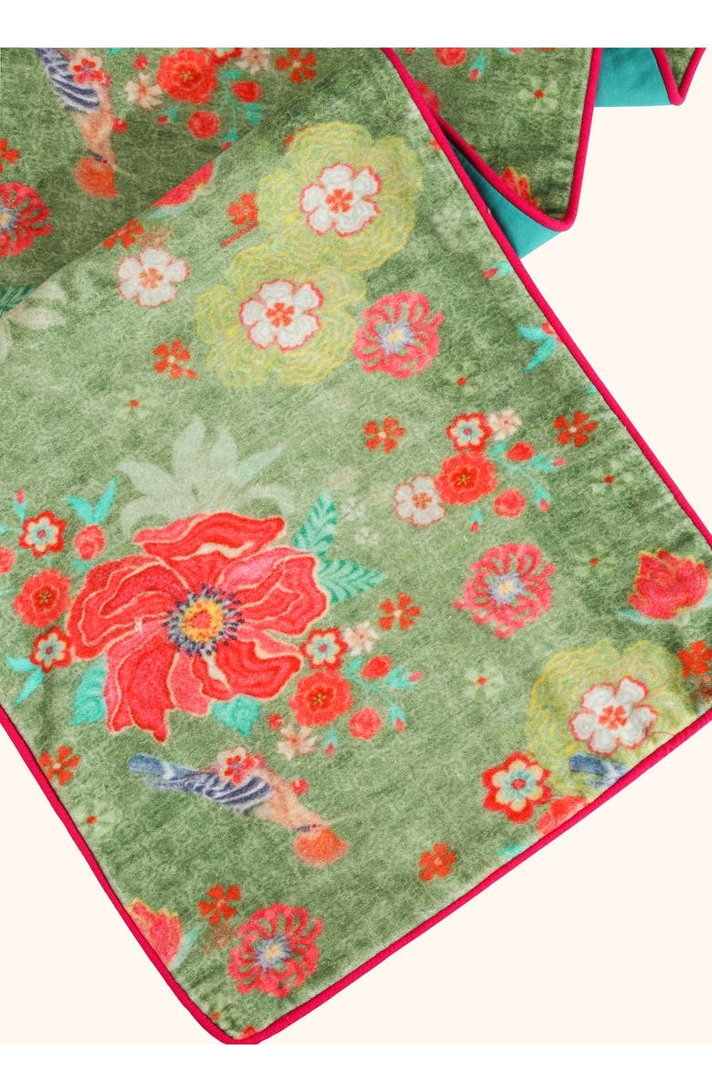 Tiramisu Print Velvet Table Runner, Alternate, color, Green