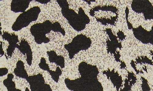 Anne Klein Leopard Print Mock Neck Dress In Gray