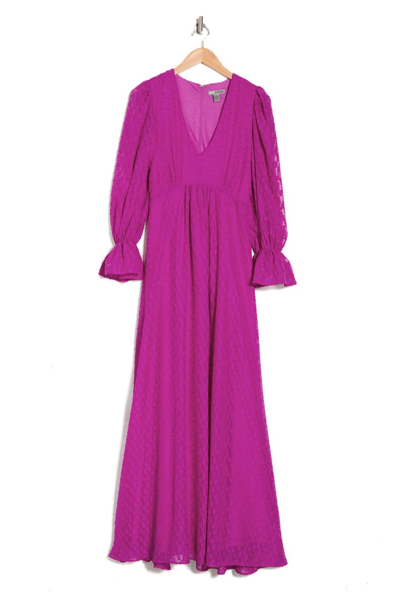 Eva Long Sleeve Maxi Dress, Alternate, color, WILD ASTER
