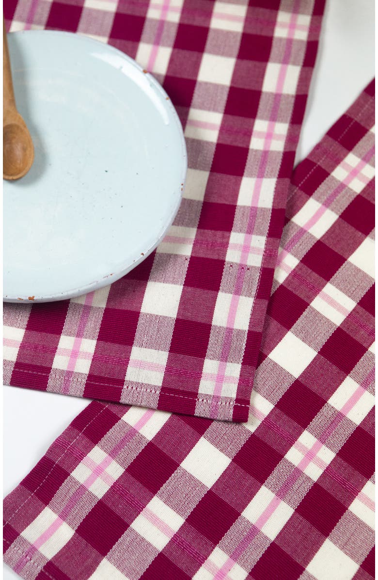 Archive New York Abigail Cranberry Handwoven Cotton Placemats, Set of 4, Alternate, color, Burgundy