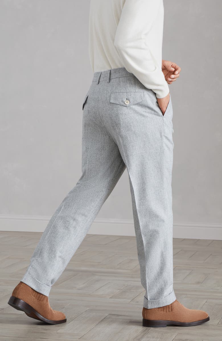 Brunello Cucinelli Leisure fit trousers with double pleats, Alternate, color, 