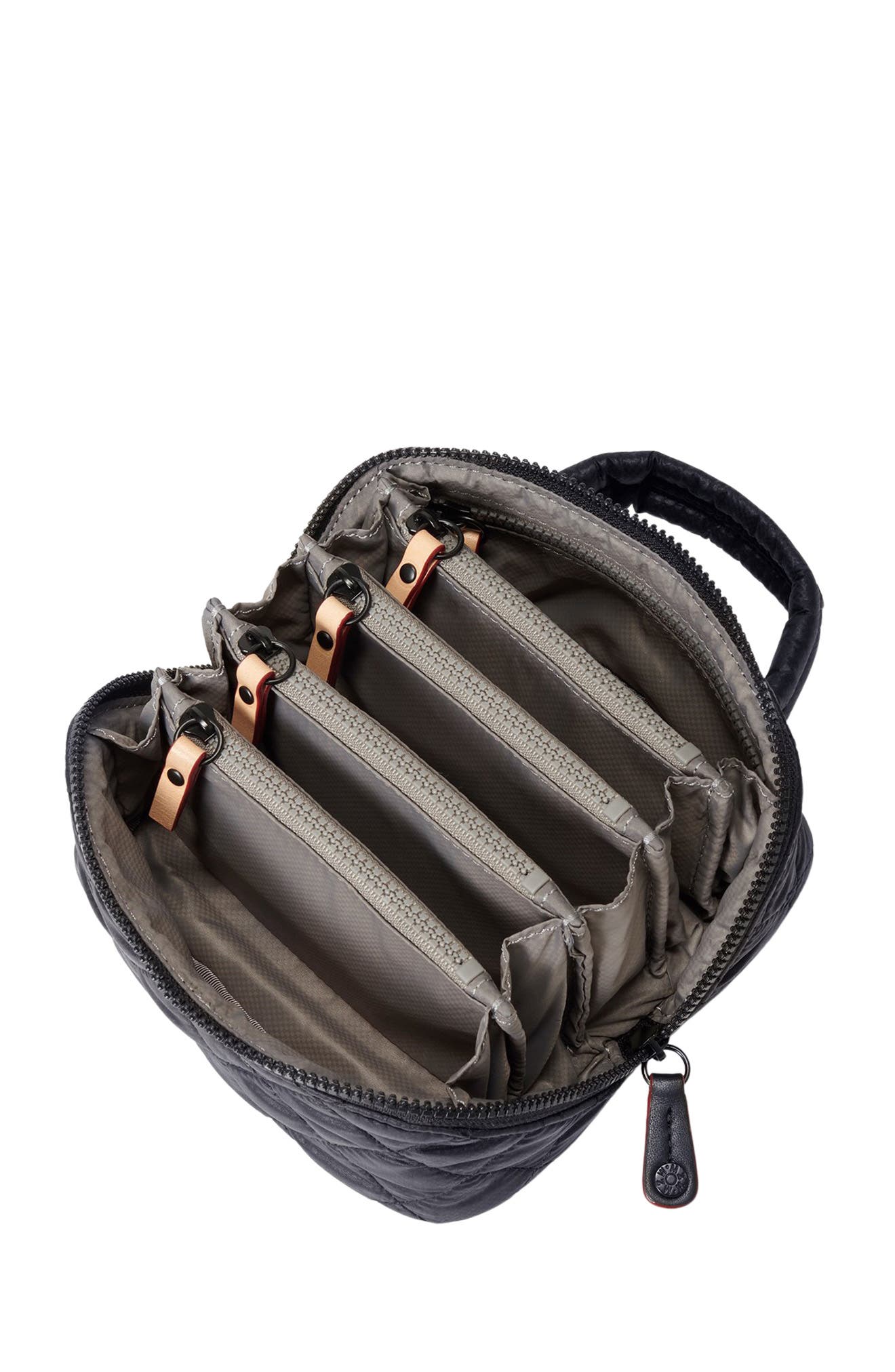 Mini Accordion Cosmetics Case, Alternate, color, BLACK