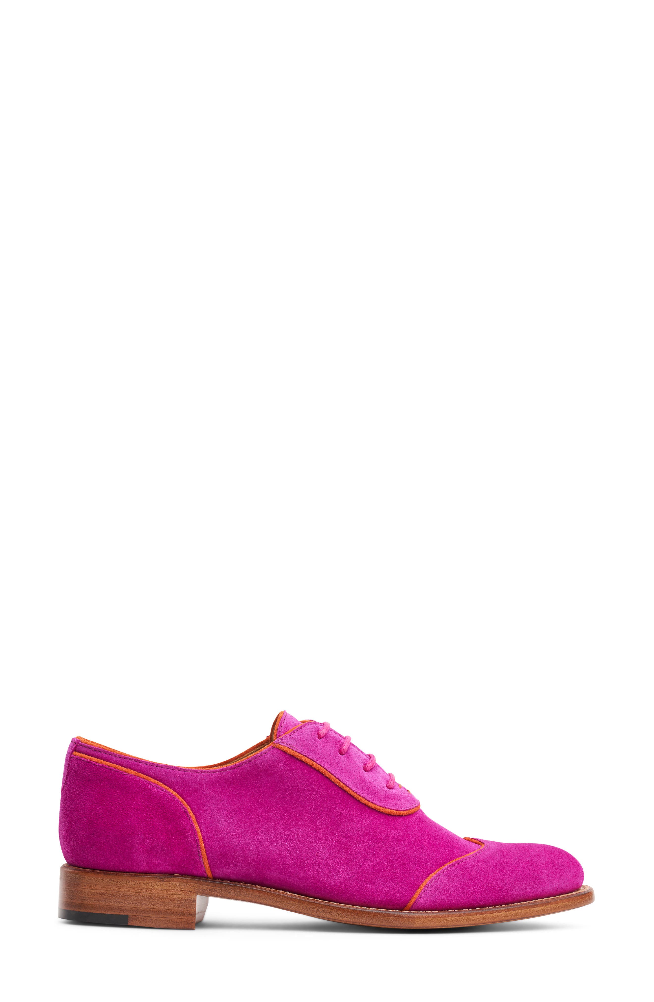 Mr. Evans Wingtip Oxford, Alternate, color, FUCHSIA