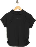 DKNY Ruched Short Sleeve Hooded T-Shirt