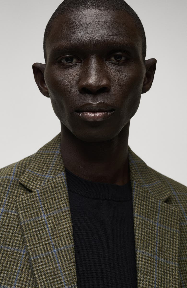 MANGO Slim Fit Houndsooth Wool Blend Sport Coat, Alternate, color, 